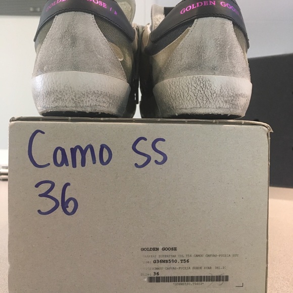 Golden Goose Superstar Camo/Fuschia Star sz 36 NIB - Picture 2 of 7